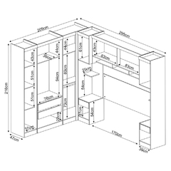 Guarda Roupa Dormitório Modulado Modena Casal Canto - Roupeiro Demobile Modena 1