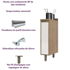 Balcão Cozinha 1 Porta 20 - Módulo Cozinha Mel - Luciane 1300 - SeuMóvel.com | Onde seu lar é o que importa