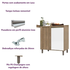 Balcão Cozinha Canto Reto 1 Porta - Módulo Cozinha Mel - Luciane 1305 - comprar online