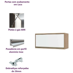 Armário Cozinha Aéreo de Parede 1 Porta Basculante 80 - Módulo Cozinha Mel - Luciane - comprar online