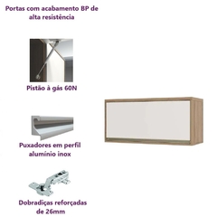 Armário Cozinha Aéreo de Parede 1 Porta Basculante 80 - Módulo Cozinha Mel - Luciane - SeuMóvel.com | Onde seu lar é o que importa