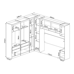 Imagem do Guarda Roupa Dormitório Modulado Modena Casal/Queen Canto - Roupeiro Demobile Modena 10
