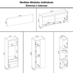 Imagem do Guarda Roupa Dormitório Modulado Modena Casal/Queen Canto - Roupeiro Demobile Modena 3