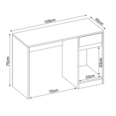 Mesa Escrivaninha p/ Computador Morada c/ 1 Porta 1 Gaveta 109x45 - Escritório Home Office - Demobile 29600 - SeuMóvel.com | Onde seu lar é o que importa