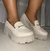 Sapato mocassim tratorado chunky em couro legítimo - off-white