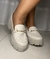 Sapato mocassim tratorado chunky em couro legítimo - off-white - comprar online