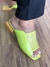 Sandália flat com salto geométrico em couro legítimo - verde na internet