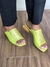 Sandália flat com salto geométrico em couro legítimo - verde - comprar online