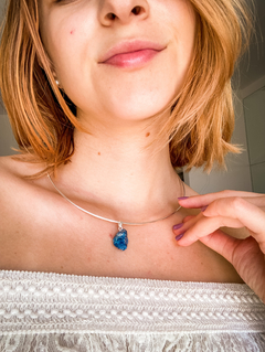 Choker de Pedra Bruta Apatita Azul - comprar online