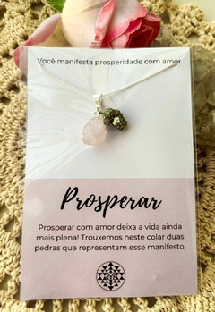 Colar Prosperar de Pirita e Quartzo Rosa - comprar online