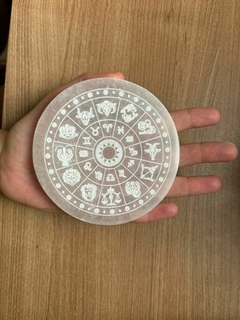 Placa de Selenita - Mandala Astrológica - comprar online