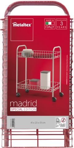 Carrito multiusos 2 niveles Madrid rojo - tienda en línea