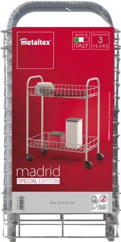 Carrito multiusos 2 niveles Madrid gris - tienda en línea