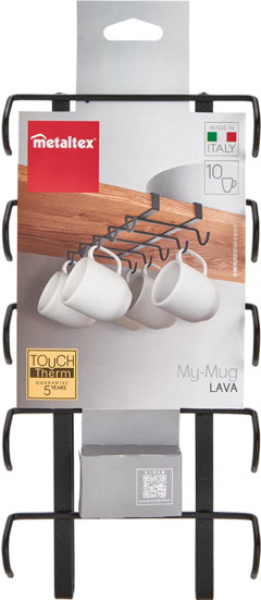 Colgador de tazas para debajo de repisas o stands de cocina My-Mug línea Touch-Therm Lava - tienda en línea