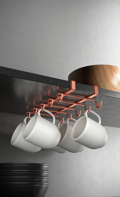 Colgador de tazas para debajo de repisas o stands de cocina My-Mug línea Polytherm Copper en internet