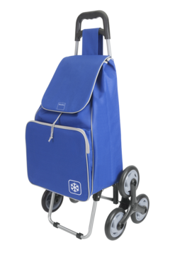 Carrito para compras con llanta triple y bolsa con capacidad extra grande Peony azul