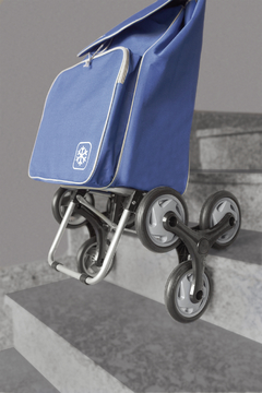 Carrito para compras con llanta triple y bolsa con capacidad extra grande Peony azul - comprar en línea