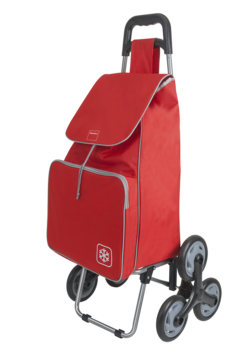 Carrito para compras con llanta triple y bolsa con capacidad extra grande Peony rojo