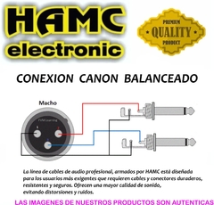 Cable Canon Xlr Macho Balanceado A 2 Plug 6,5mm Mono L Y R PREMIUM - HAMC