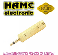 Ficha Adaptador Plug Mono A Miniplug Metalico Dorado - comprar online