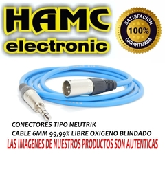Cable Trs A Canon Macho 99,99% LIBRE OXIGENO Tipo Neutrik Hamc X 2 MTS - tienda online