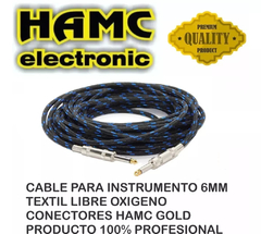 Cable Guitarra Electrica Plug PREMIUM GOLD HAMC - tienda online