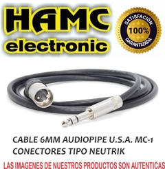 Cable Canon Xlr Macho A Plug Trs Balanceado Audiopipe U.S.A. MC-1 en internet