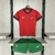 Kit Infantil Portugal Home - Tamanho 24/25 - Cor Vermelho - Camisa e calção - Uniforme oficial - Seleção Portuguesa - Futebol infantil - Confortável e resistente - Ideal para torcer - Ótima opção de presente - Material de alta qualidade - Estampa personal