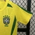 Kit Infantil, Brasil Home, Retrô, Amarelo, uniforme, seleção brasileira, 2002, crianças, futebol, camiseta, shorts, confortável, estilo retrô, moda infantil, torcedor mirim.