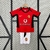 Kit infantil, Manchester United, Home, Retrô, Vermelho, Uniforme, Futebol, Time, Torcedor, Infantil, Camiseta, Calção, Meião, Conforto, Qualidade.