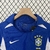 Kit Infantil Brasil Away 2002 Retrô - Azul - Para os pequenos torcedores da seleção brasileira - Camisa e calção retrô da copa de 2002 - Perfeito para presentear as crianças - Versão infantil do uniforme de visitante - Conforto e estilo para os pequenos c