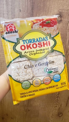 TORRADAS DE ARROZ INTEGRAL ORGÂNICO (CHIA E GERGELIM) - OKOSHI 75g