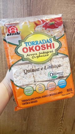 TORRADAS DE ARROZ INTEGRAL ORGÂNICO (QUINOA E LINHAÇA) - OKOSHI 75g