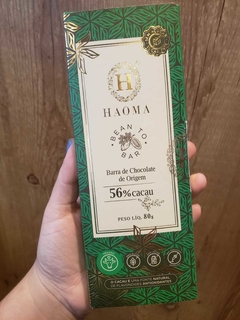 BARRA DE CHOCOLATE HAOMA - CHOCOLATE DE ORIGEM 56% CACAU - 80g