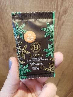 TABLETE HAOMA CHOCOLATE DE ORIGEM 56% CACAU - 5g