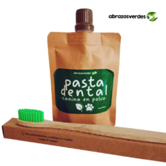 Kit Pasta Dental Canina en polvo + Cepillo de bambú biodegradable - comprar en línea