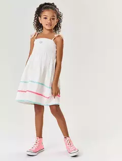 Vestido Infantil Menina Com Laço Natural Mundo Cinti