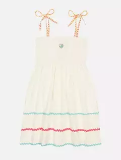 Vestido Infantil Menina Com Laço Natural Mundo Cinti - comprar online