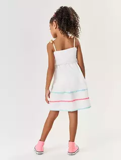 Vestido Infantil Menina Com Laço Natural Mundo Cinti na internet