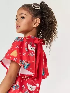 Vestido Infantil Menina Natal Vermelho Mundo Cinti - comprar online