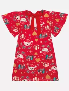 Vestido Infantil Menina Natal Vermelho Mundo Cinti - loja online