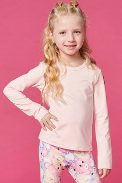 Blusa Menina Kukiê em Malha Térmica na cor Rosa Claro 62127