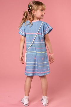 Vestido em Malha Power e Bolsa em Retilínea 72836 Kukiê - Bambinos For Kids