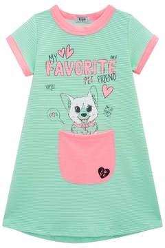 Vestido Infantil Kukie Verão Pet Favorito VERDE-52915