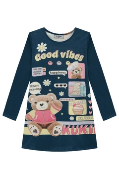 Vestido Good Vibes em Termoskin AZUL MARINHO URSINHO KUKIE 63958 na internet