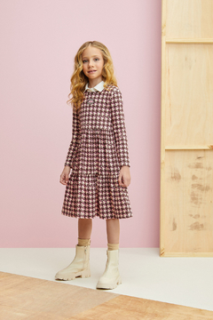 VESTIDO MANGA LONGA PIED POULE MOMI H4370