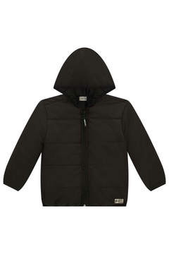 Jaqueta Menino Puffer Comfy Em Nylon Com Capuz Preto - Luc.boo 62829 - comprar online