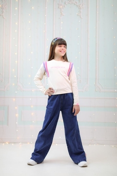 Calça Wide Leg Jeans Infantil (Azul) - Gloss- 31533_194025 - comprar online