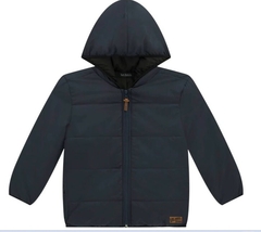 Jaqueta Menino Puffer Comfy Em Nylon Com Capuz AZUL MARINHO - Luc.boo 62829