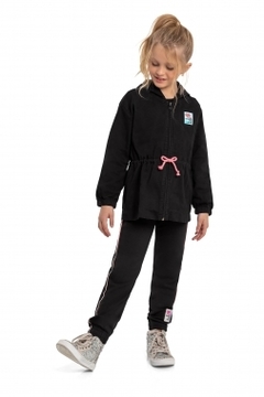 Parka Infantil em Sarja para Menina (Preto) Quimby 29651_008910